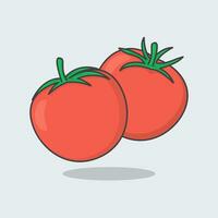 tomate dessin animé vecteur illustration. Frais tomate plat icône contour. tomate