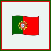 le Portugal drapeau dessin animé vecteur illustration. drapeau de le Portugal plat icône contour. nationale le Portugal drapeau