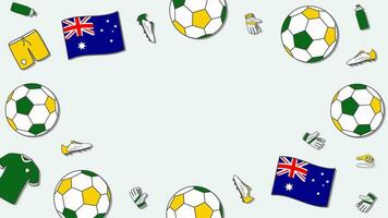 Football Contexte conception modèle. Football dessin animé vecteur illustration. tournoi dans Australie