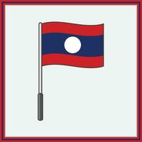 Laos drapeau dessin animé vecteur illustration. drapeau de Laos plat icône contour