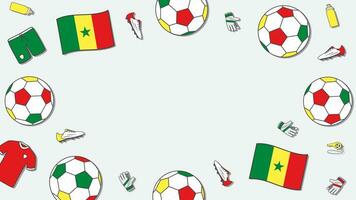Football Contexte conception modèle. Football dessin animé vecteur illustration. tournoi dans Sénégal