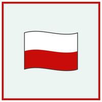 Pologne drapeau dessin animé vecteur illustration. drapeau de Pologne plat icône contour. nationale Pologne drapeau