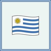 Uruguay drapeau dessin animé vecteur illustration. drapeau de Uruguay plat icône contour. nationale Uruguay drapeau