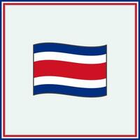 costa rica drapeau dessin animé vecteur illustration. drapeau de costa rica plat icône contour. nationale costa rica drapeau