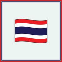 Thaïlande drapeau dessin animé vecteur illustration. drapeau de Thaïlande plat icône contour. nationale Thaïlande drapeau