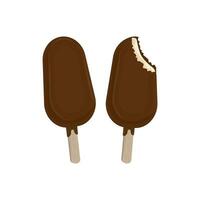 Chocolat saveur popsicle la glace crème logo illustration vecteur