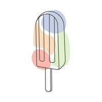 popsicle Facile ligne art illustration logo vecteur