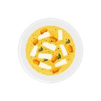 italien Risotto avec citrouille et fromage vecteur illustration logo