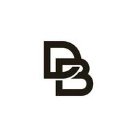 lettre db lié monogramme 3d logo vecteur