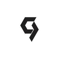 lettre c q La Flèche géométrique logo vecteur