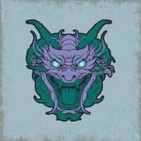 violet dragon fureur, une grunge illustration vecteur