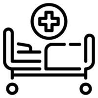 patient lit icône illustration, pour la toile, application, infographie, etc vecteur