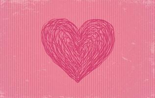 vecteur illustration de une vieux artisanat papier avec rose cœur dans ancien style pour valentines journée.