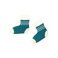 chaud tricoté chaussettes, avec Noël et Nouveau années ornements vecteur