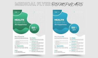 Créatif médical soins de santé prospectus affiche modèle conception pro vecteur
