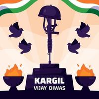 concept de voeux de kargil vijay diwas vecteur