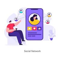 réseau de connexion sociale vecteur