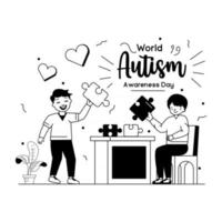 puzzle de sensibilisation à l'autisme vecteur