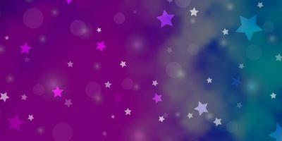 motif vectoriel rose clair, bleu avec des cercles, des étoiles. conception abstraite dans un style dégradé avec des bulles, des étoiles. conception pour textile, tissu, papiers peints.