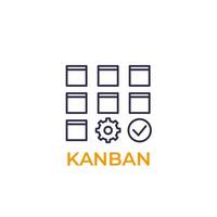 icône de ligne de méthode maigre kanban vecteur