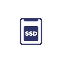 icône de lecteur ssd sur blanc vecteur