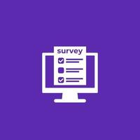 sondage en ligne, formulaire de commentaires sur l'icône à l'écran vecteur