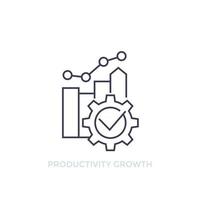 icône de ligne de vecteur de croissance de productivité