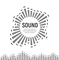 logo de vague de cadre de cercle de son de musique, technologie d'égaliseur numérique audio, panneau de console, musical d'impulsion, illustration vectorielle. vecteur