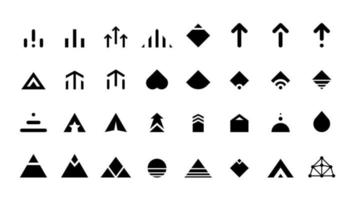 faites glisser l'ensemble d'icônes de bouton d'histoire application et pictogramme de flèche de défilement de réseau social pour la conception d'histoires de blogueurs de mode. illustration vectorielle de style noir plat moderne vecteur