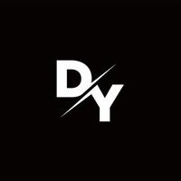 dy logo lettre monogramme slash avec modèle de conception de logo moderne vecteur