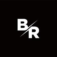 br logo lettre monogramme slash avec modèle de conception de logo moderne vecteur