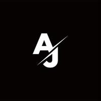 aj logo lettre monogramme slash avec modèle de conception de logo moderne vecteur