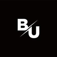 bu logo lettre monogramme slash avec modèle de conception de logo moderne vecteur