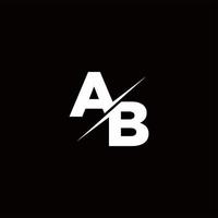 ab logo lettre monogramme slash avec modèle de conception de logo moderne vecteur