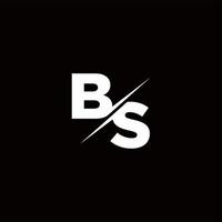 bs logo lettre monogramme slash avec modèle de conception de logo moderne vecteur