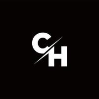 ch logo lettre monogramme slash avec modèle de conception de logo moderne vecteur