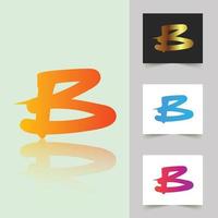 b lettre logo design abstrait professionnel vecteur