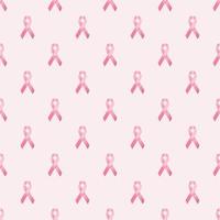 modèle sans couture de sensibilisation au cancer du sein de ruban rose sur fond rose. vecteur