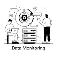 surveillance et hébergement des données vecteur