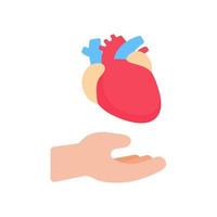 main qui soutient les organes internes le concept de don d'organes pour le traitement des patients vecteur