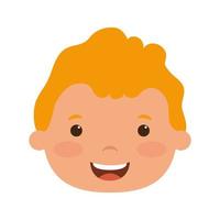 personnage comique de tête de petit garçon blond mignon vecteur
