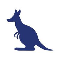 icône de silhouette d'animal sauvage de kangourou vecteur