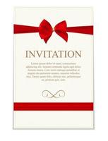 invitation de mariage vintage avec arc et ruban modèle vecteur illutsration
