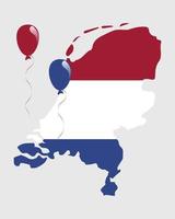 carte, drapeau et ballons des pays-bas vecteur