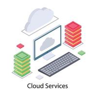 concepts de services cloud vecteur