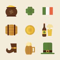 St Patrick&#39;s Day Icons With Shadows vecteur