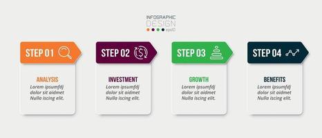modèle d'infographie d'entreprise avec conception d'étape ou d'option. vecteur