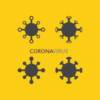 vecteur de virus de logo de virus corona, logo de vaccin, icône de bactérie d'infection et danger de soins de santé pandémie de distanciation sociale covid 19