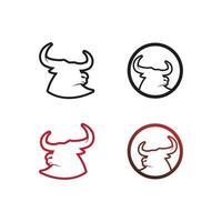 tête de buffle de taureau, vache, vecteur de conception de logo de mascotte animale pour buffle de corne de sport, animal, mammifères, logo de tête, sauvage, matador