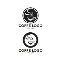 tasse à café logo template vecteur icône design et café noir